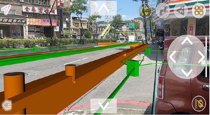 新北市智慧道路管理中心利用3D管線擴增實境（AR）技術，讓各管線能即時修復，完成道路復原。