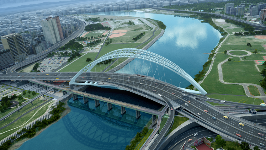 中正橋改建工程完工模擬圖。