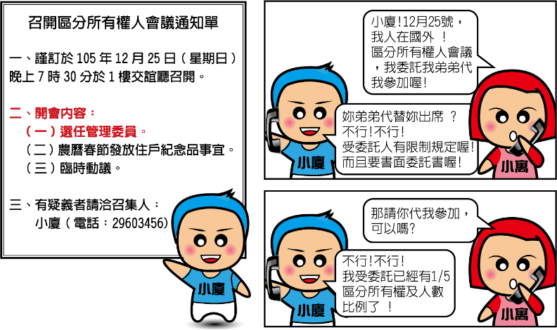 公寓大廈管理維護漫畫-區權會相關規定